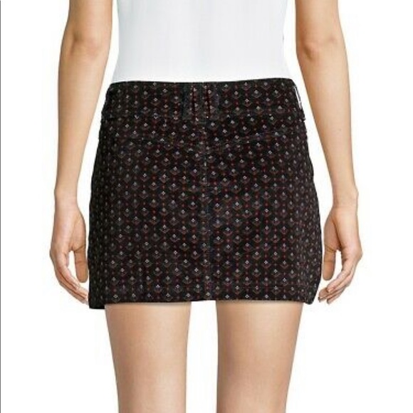 Free People We the Free Button Front Corduroy Mini Skirt Floral GeometricPattern - Picture 5 of 12